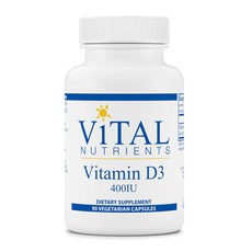 Vital Nutrients 維他命D3 400IU素食膠囊, 90入, 1個