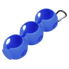 Royalways 골프공 보관 가방 가볍고 고리가 달려있어 공 3개를 수납할 수 있으며 훈련 레크리에이션 시합 연습에, 14cm x 5cm, 실리콘, 파란색