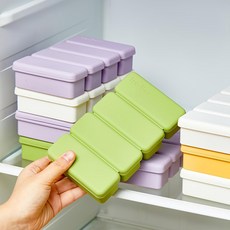 뚜껑 포함 다용도 실리콘 스틱 아이스 큐브 트레이 4구, 1세트, 화이트