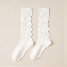 라이프앤 무압박양말 임산부 무지 양말 종아리 롱 화이트, 1개