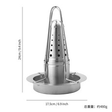 日用選物所-不鏽鋼烤雞架戶外便攜燒烤架 多功能可拆卸戶外烤雞盤BBQ工具 FSDA, 1個, 新款烤雞架+盒子包裝