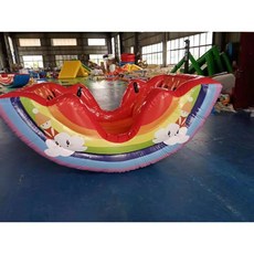 에어 바이킹 풍선 놀이기구 기구 대형 시소 튜브 에어바운스 반원형 체육 놀이터 야외, 4. 무지개선 2.7m 6인용, 1개