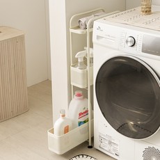 이너네스트 철제 틈새 이동식 트롤리, 화이트(확장형), 3단
