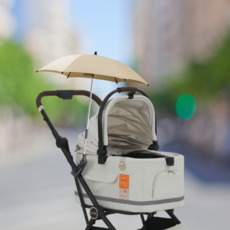 캐리언 프리미엄 유모차 햇빛가리개 우산 각도조절 강아지 유모차파라솔 웨건 차양막 양산, 베이지, 1개