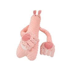 柔軟貓咪造型安撫玩偶，寶寶抱枕靠墊，長條設計易抓握，親膚材質, 粉紅兔, 1個