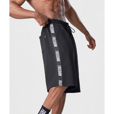 프리덤 FREEDOM 레터링 버뮤다 코튼 쇼츠 블랙 298052