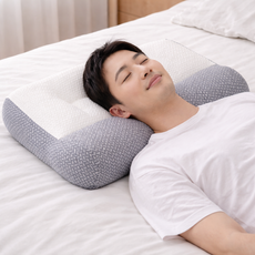 [1+1세트] 켈리리빙 경추 베개 목편한 수면 로우딥, 화이트(1+1), 1개