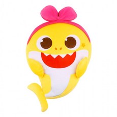 옆집샵 핑크퐁 아기 상어 라인 쿠션 아이 방 인테리어와 애착 인형으로 좋은 리본 쿠션, 1개
