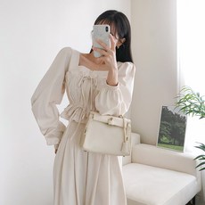 요시아나 [당일발송] 벨린다 셔링 리본 집업 숏자켓 와이드 롱팬츠 투피스 세트 2컬러