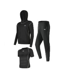 코디코치 남성 후드 집업 트레이닝 헬스 요가 반팔 운동복 3종 세트