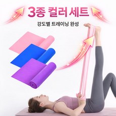 진볼리 요가밴드 3종세트 라텍스 스트레칭 홈트 운동밴드 블루 핑크 퍼플, 1개, 블루,핑크,퍼플