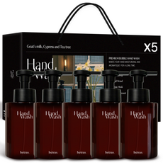 헤트라스 대용량 산양유 퍼퓸 버블 핸드워시 선물세트, 515ml, 5개