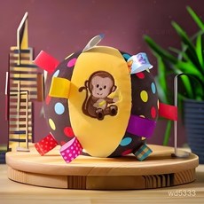 互動鈴鐺毛絨球寵物玩具 狗狗啃咬發聲球玩具, 1個, 猴子