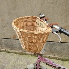 自行車遛狗神器寵物收納筐，鐵藝帶蓋柳編車籃，適用於電動車、單車、腳踏車及山地車, 掛籃, 1個
