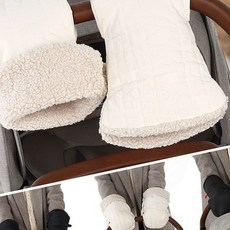 유모차 핸들 방한 장갑 머프 겨울 손잡이 보온 커버 워머, 1개, 에코 롱핸드머프 블랙