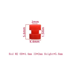40개 M2/M3 RC 고무 충격 흡수 볼 FPV 레이싱 드론 F4 F7 비행 제어 쿼드콥터 방진 실리콘, 03 40PCS M2 5.6mm Red