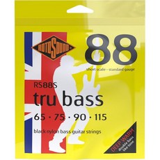 로토사운드 RS88S 블랙 나일론 플랫와인드 쇼트 베이스 기타 줄 65 75 90 115, .065-.115 Short Scale