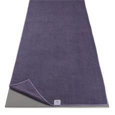 Gaiam 요가 매트 타월 — 미끄럼 방지 극세사 핫 타월 61 x 172.7cm(24 68인치) 사이즈 빠른 건조 및 뛰어난 흡수력 비크람 필라테스 체육관용 포크스톤, 헤론 라일락