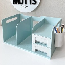머츠샵 미니 간이 서랍 책상책꽂이 3color, 1. 서랍 책상책꽂이_민트, 민트, 1단