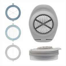 3 in 1 다기능 에그 슬라이서 달걀 절단기 계란 슬라이서를위한 저장 상자가있는 스테인레스 스틸 블레이드, 회색