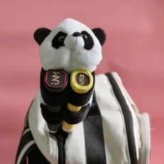 卡皮巴拉/熊貓造型羽球拍握把套 護拍柄裝飾公仔, 1個, 雙拍尤尼克斯球拍握把裝飾-熊熊