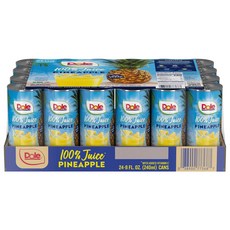 Dole 100% Pineapple Juice 8 fl oz Cans 24 Count with Vitamin C, 946ml