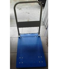 ecgo五金百貨 塑鋼四輪推車 摺疊手推車 四輪手推車 塑鋼文具車 小 ST-150, 1個, 藍色與黑色