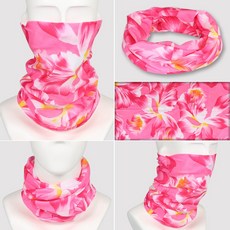 소확행몰 자외선차단 마스크 넥워머 목토시 다기능 멀티스카프, 플라워핑크
