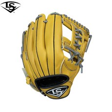 LS 棒壘球手套 經典系列 2.0 內野 全牛皮 黃色, 1個