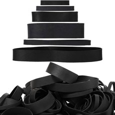 65개 고무 밴드 다양한 사이즈 블랙 6 1.5인치 2인치 82 #94 64 105 혼합 와이드 엘라스틱 밴드 서바이벌 오피스 용품 전술 밴드용, 65개 고무줄 세트, 다양한 크기(6가지), 검정색,