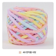 뜨개실 고급 털 마시멜로 목도리 자이언트얀 뜨기 만들기, 1개, 40 코튼캔디
