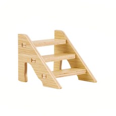 透明倉鼠浴室 附木製階梯 可愛造型頂蓋 倉鼠沙浴盆 寵物清潔用品, 爬梯, 1個