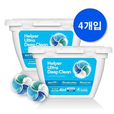 헬퍼 4in1 캡슐세제 울트라 딥클린 고농축 세탁세제 실내건조 드럼 일반 겸용 시원한 바다향, 4개, 24개입