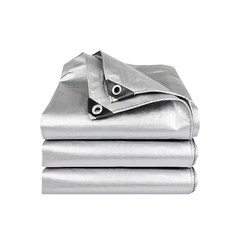 DEEKAILE 옥외 다용도 방수포 타포린 양면코팅 방수포, 실버