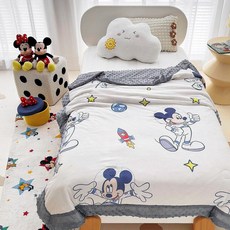 아동용 아이스 쿨링 여름 이불 귀여운 캐릭터 얇은 시원한 여름용 어린이 침대이불, 그레이 미키