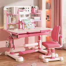 저학년책상 예비 초등 키즈 테이블 바른자세 높이 각도 조절 주니어책상, 핑크