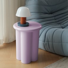 [리비니아] 클로버 수납 스툴 의자 사이드테이블 겸용 오브제 체어 포인트가구 3colors, 1개, 라벤더