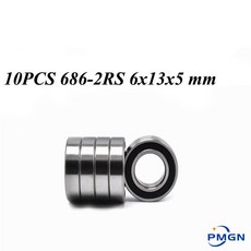 10PCS ABEC 686 2RS 686RS RS L1360 6x13x5mm 13 5mm 고무 깊은, ABEC 5