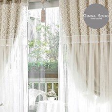 [지나송] 홀릭가든 웨딩스타일 이중암막커튼 풀세트