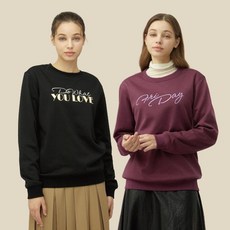 펠틱스 초봄까지입는 여성 레터링 기모맨투맨 4종택1_FT24TS01D 188662