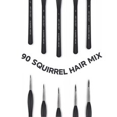 수채화 천연모 세필붓 라이너 다람쥐털 세밀화 90, 1개, 3호