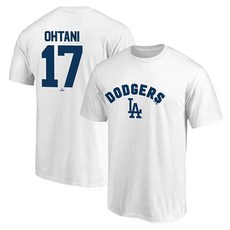Fanatics MLB 男女通用 洛杉磯道奇隊 大谷翔平 姓名與背號 17 短袖運動T恤