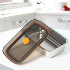 전자 레인지용 밀폐 용기 직사각 반찬통 냉장고 실리콘 밀폐 용기 보관 조리용 다용도 스텐 뚜껑