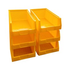 공룡플라스틱 플라스틱박스 공구 보관 수납 용기 컨테이너 콘티 부품상자6호 6개, 노랑