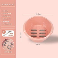 加厚泡腳桶 足浴盆 按摩手提式深桶 洗腳盆, 櫻花粉 帶輪, 1個