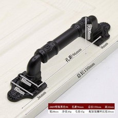 無品牌 鋁合金門拉手 歐式明裝推拉門把手, 1個, B款-黑色-小號 1個