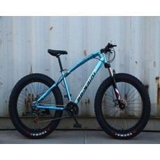 광폭타이어 팻자전거 바퀴큰 경량 타이어 펫자전거, 24inch, 7단, 로열블루 26인치