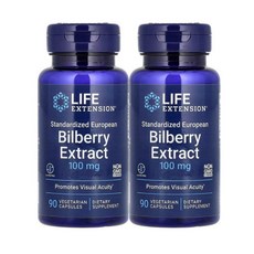라이프익스텐션 스탠더다이즈드 유러피안 빌베리 추출물 100mg 베지테리안 캡슐, 180정, 1개