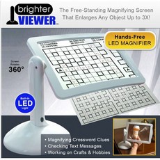 TV新款Viewer帶LED燈屏幕放大鏡老花鏡 3倍放大180度旋轉支架, 1個