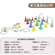 STGG 幼兒園兒童萬象組閤感統訓練器材體能平衡運動敎具早敎戶外道具, 新萬象組合-65件（錐形）, 1個